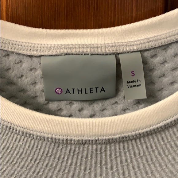 Athleta long sleeve white and gray top - Picture 2 of 8
